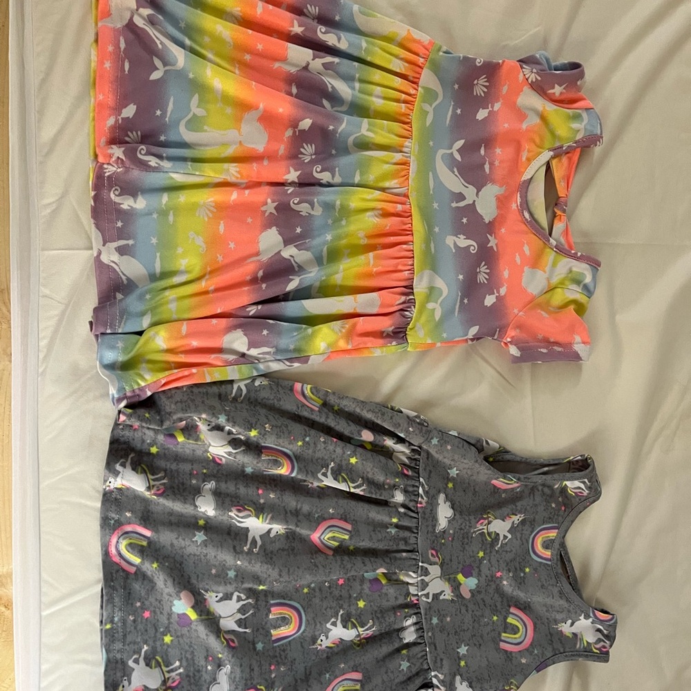 2 - Colorful Unicorn Dresses for Kids